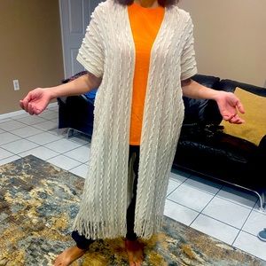 MaxSport Sweater Knit Kimono With Sparkles